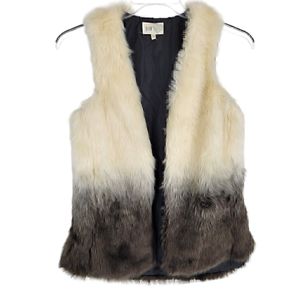 Jolt Women's Open Front Faux Fur Vest XS Festival Mobwife boho